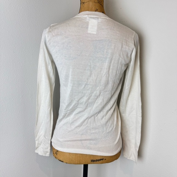 Sonia by Sonia Rykiel Ivory Silk Cashmere Sweater Size M Lightweight Layering - Picture 3 of 4